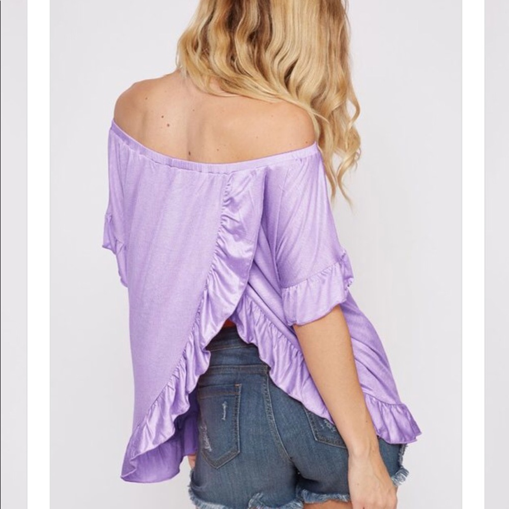 Lilac open back, off the shoulder top